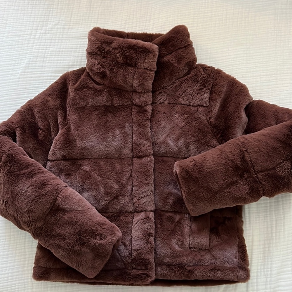 Brown Faux Fur Puffer